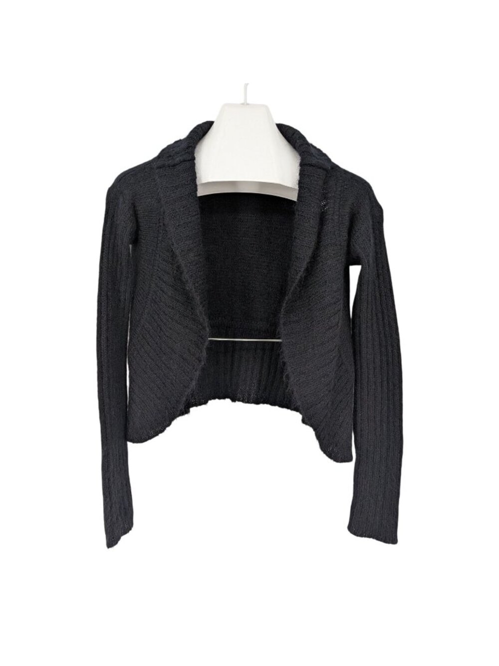 Free People Cardigan Mohair Blend Cropped Open Front Fuzzy Boho Goth Y2K Small